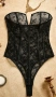 4XL Черен дантелен корсет / боди /, снимка 4