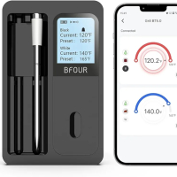 BFOUR Безжичен термометър за месо с 2 сонди за месо, Интелигентен безжичен Bluetooth, снимка 1 - Друга електроника - 44560771