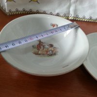 Български порцелан детски комплект за хранене , снимка 4 - Антикварни и старинни предмети - 41618299