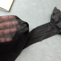 CANDA Satin 20 Den Shiny S/M черни нови чорапи с ликра за жартиери, снимка 7 - Бельо - 40622358