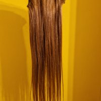 Естествена коса ЛУКС кафяв цвят 70 см, плътен косъм, снимка 6 - Аксесоари за коса - 41804531