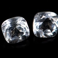 Чифт хиалитен опал 1.09ct 5mm cushion шлифовка, снимка 3 - Други - 42736244