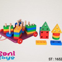 Дървен сортер - кола с формички, снимка 1 - Играчки за стая - 41724143