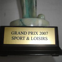 Мраморна Голяма Статуетка GRAND PRIX 2007 SPORT AND LOISIRS-24 см, снимка 5 - Статуетки - 39820704