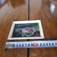 Стара сувенирна картина Рилски Манастир, снимка 2 - Други ценни предмети - 39384986