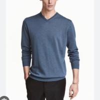 H&М син пуловер блуза, снимка 1 - Пуловери - 44742785