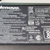 Оригинално зарядно Lenovo 45W 20V 2.25A правоъгълна букса, снимка 2 - Лаптоп аксесоари - 42355400