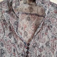Красива елегантна, прозрачна, блуза -туника, с три четвърти ръкав , в сива щампа , снимка 6 - Блузи - 39568491
