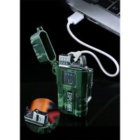 Плазмена ветроустойчива и водонепромукаема USB запалка с двойна волтова дъга и тъч скрийн запалване, снимка 2 - Запалки - 22259929