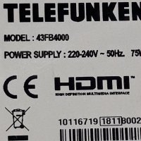Telefunken 43FB4000 на части , снимка 2 - Телевизори - 34368107