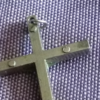 Medium Sterling Silver Inri Cross -39х24мм сребърно католическо кръстче Италия, снимка 8 - Колиета, медальони, синджири - 44719119