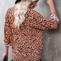 Дамска риза с дълъг ръкав и леопардов принт, снимка 4 - Ризи - 40526316
