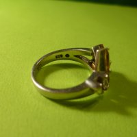 Сребърен пръстен с кристали, снимка 2 - Пръстени - 35784929