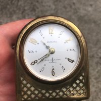 стар малък настолен часовник с латерна "EUROPA MUSIC ALARM", снимка 6 - Антикварни и старинни предмети - 44582406