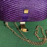 Дамска чанта лилава - тип кошничка, арт дизайн, снимка 3 - Чанти - 35981973
