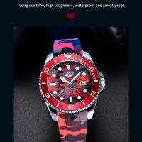 LIGE кварцов часовниk спортен модел комуфлаж 2023,водоусточив,дата,въртящ се безел, уникален дизайн, снимка 4 - Дамски - 41559940