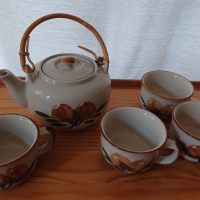 Китайски чайник с 4 чашки от 70г , снимка 8 - Сервизи - 44744722