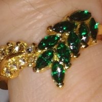 Елегантен пръстен с кристали и диаманти , снимка 1 - Пръстени - 41144175