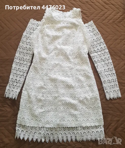 Бяла рокля от брюкселска дантела, снимка 1