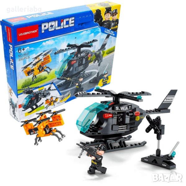 Конструктор Police: 2в1 въртолет с фигурка, снимка 1