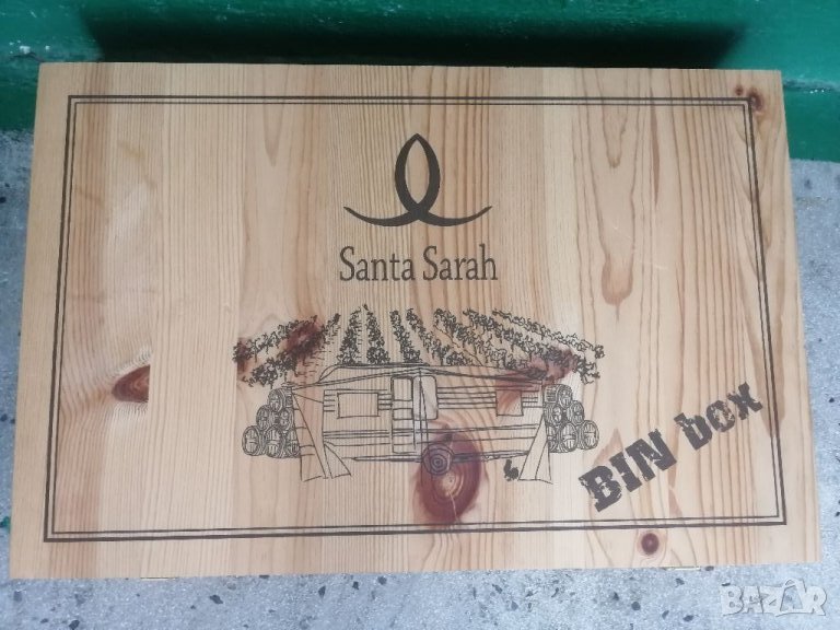 Дървена кутия за 6 бутилки вино. , снимка 1