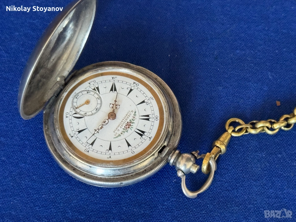 Турски Джобен Часовник - сребърен., снимка 1