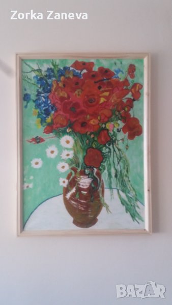 Картина на платно,цветя.70/50 см., снимка 1