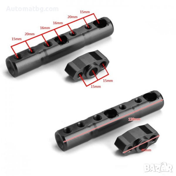 Стойка за халоген за мотоциклет Automat, Алуминиева стойка, Черен, снимка 1
