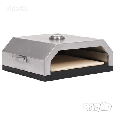vidaXL Пица фурна с керамична плоча за барбекю на газ/въглища（SKU:47395, снимка 1