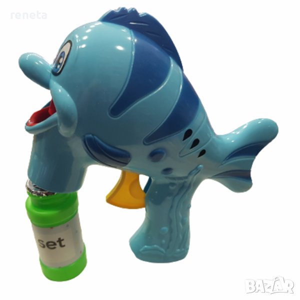 Пистолет Ahelos, Риба, За балончета, Механичен, Син, 2 Контейнера с течност, снимка 1