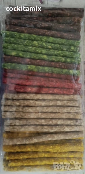 Лакомство цветни солети за кучета от пресована кожа - 100бр, снимка 1