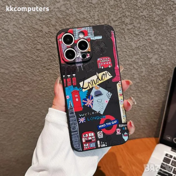 Калъф силикон Art Black London за iPhone 14 Pro 6.1 / Черен / Баркод : 3130555, снимка 1