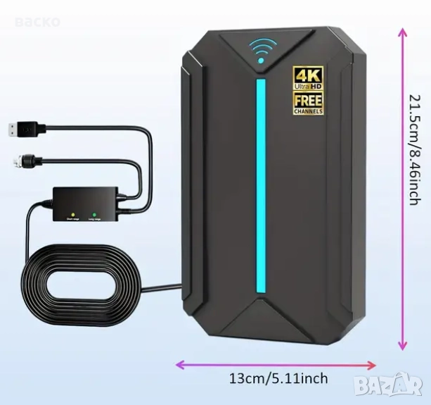 Цифрова активна ТВ Антена 28 db, снимка 1