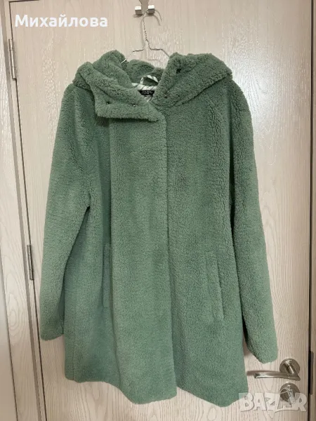 Меко зелено палто с качулка , снимка 1