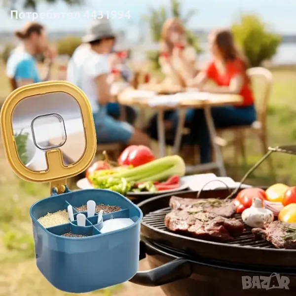 Комплект за подправки 4-в-1 с голям капацитет, с капак и лъжица, снимка 1