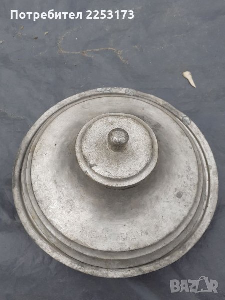 Стара чиния с капак и надпис, снимка 1
