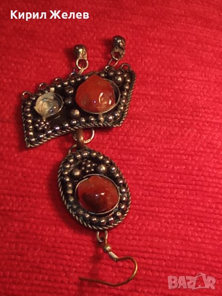 СТАРО УКРАШЕНИЕ от САЧАН с КАРНЕОЛ и КРИСТАЛ ВИСУЛКА 50141, снимка 1