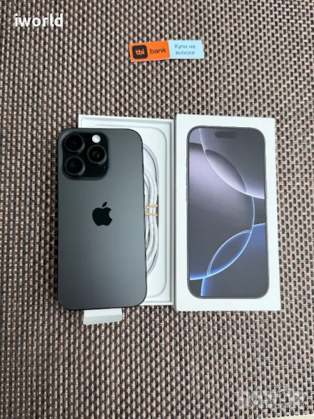  НОВ❗️256GB❗️ iPhone 16 Pro ❗️ Лизинг от 75лв/мес ❗️ Black Titanium ГАРАНЦИЯ❗️, снимка 1