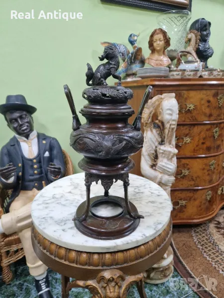 Стара голяма антикварна колекционерска китайска кадилница , снимка 1