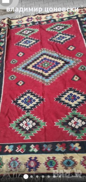 Стар автентичен и голям вълнен ръчно тъкан чипровски,котленски килим, снимка 1