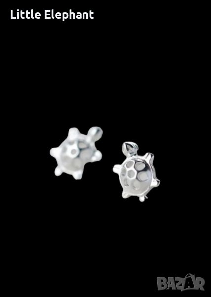 Сребърни обеци костенурка"Longevity"/нови, снимка 1