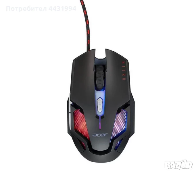 Мишка, Acer Nitro Mouse II NMW200 Black, Retail Pack, снимка 1