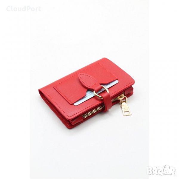 Дамски червен портфейл, Мека изкуствена кожа, снимка 1