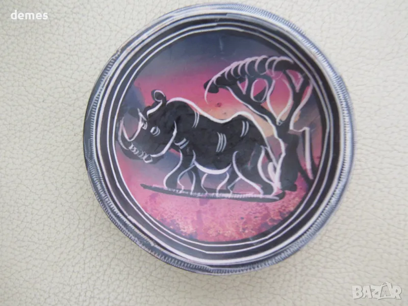 Декоративна купичка от сапунен камък-BIG 5-носорог, снимка 1