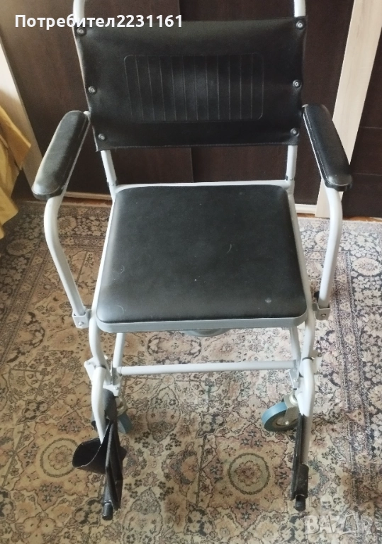 Тоалетен санитарен стол - инвалидна количка, снимка 1