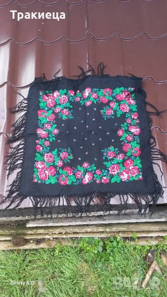 СТАРА ЖЕНСКА КЪРПА ЗА ГЛАВА ЗАБРАДКА НОСИЯ , снимка 1