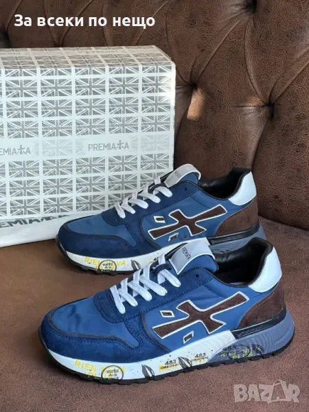 Premiata Мъжки Тъмно Сини Маратонки👟Мъжки Спортни Обувки В Тъмносин Цвят Премиата Код E248, снимка 1