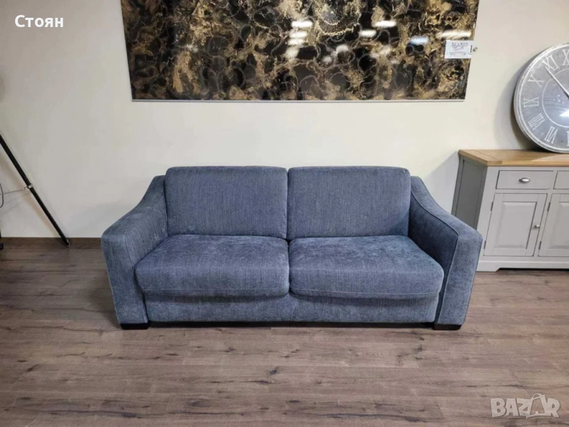 Тъмно сив диван от плат с функция сън "Myriad", снимка 1