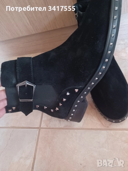 Дамски боти естествен велур, снимка 1