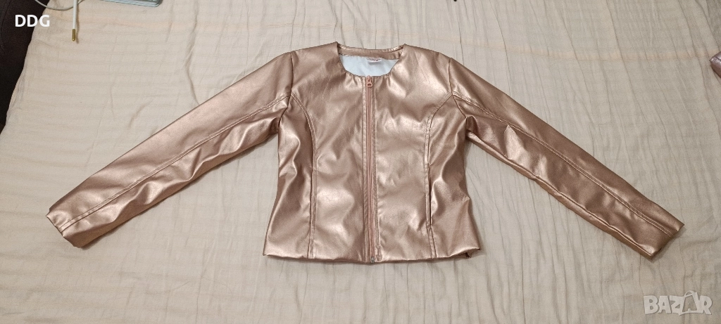 кожено много тънко яке златисто меден цвят, снимка 1